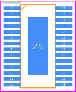 TPS4HC120BQDGQRQ1 - Texas Instruments PCB footprint - Small Outline Packages - Small Outline Packages - DGQ0028A