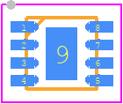 TSS-23ULN+ - Mini-Circuits PCB footprint - Small Outline No-lead - Small Outline No-lead - 2x2 mm 8-Lead QFN