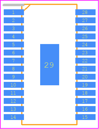 ST7540TR - STMicroelectronics PCB footprint - Small Outline Packages - Small Outline Packages - HTSSOP28