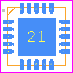 MAMF-011180-TR1000 - MACOM PCB footprint - Quad Flat No-Lead - Quad Flat No-Lead - Lead-Free 5 mm 20-Lead HQFN