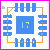 MC20001 - Meticom PCB footprint - Quad Flat No-Lead - Quad Flat No-Lead - TQLMP-16.