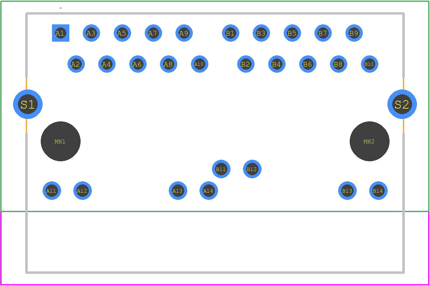 2496693-4 - TE Connectivity PCB footprint - Other - Other - 2496693-4-1