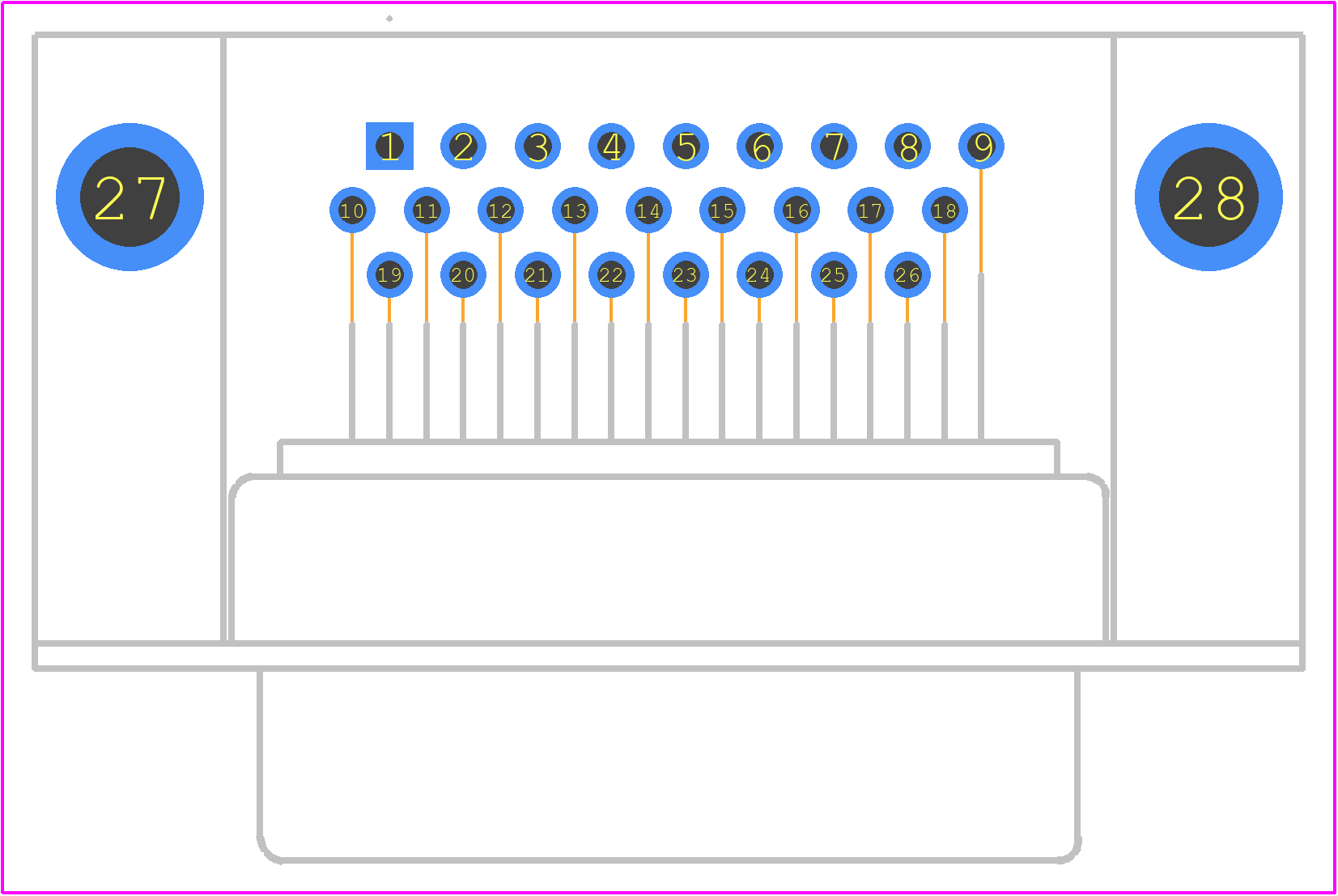 DAMM-26PD-A101 - ITT CANNON PCB footprint - Other - Other - DAMM-26PD-A101-2