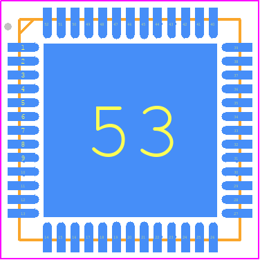 STA529Q - STMicroelectronics PCB footprint - Quad Flat No-Lead - Quad Flat No-Lead - (VFQFPN52)