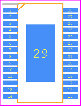 PAMS5804T28ZE-13 - Diodes Incorporated PCB footprint - Small Outline Packages - Small Outline Packages - TSSOP-28EP (Type TH-1)