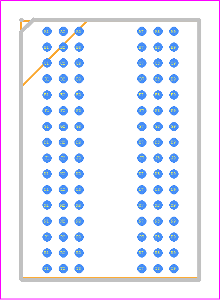 AS4C1G16D4-062BIN - Alliance Memory PCB footprint - BGA - BGA - 96-Ball FBGA – x16 (KH)