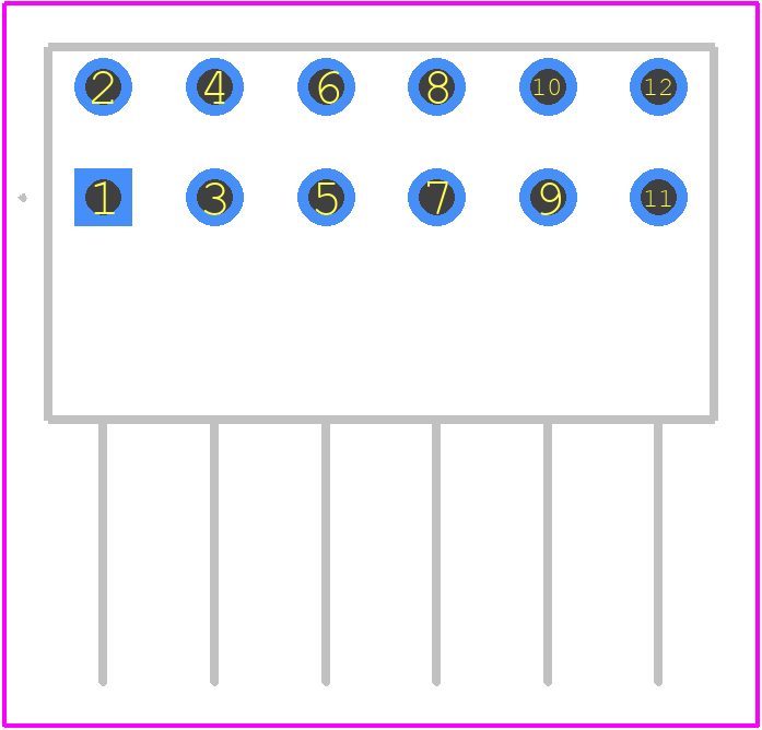 A1-12PA-2.54DS(71) - Hirose PCB footprint - Other - Other - A1-12PA-2.54DS(71)-6