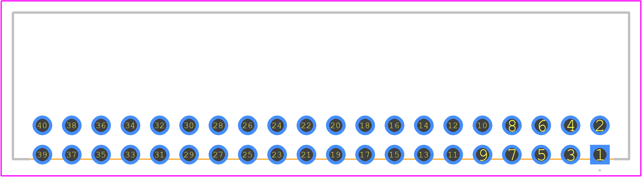 DF1BZ-40DP-2.5DS - Hirose PCB footprint - Other - Other - DF1BZ-40DP-2.5DS-2