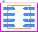STCD1020RDG6F - STMicroelectronics PCB footprint - Small Outline No-lead - Small Outline No-lead - TDFN - 8-lead, 2 x 2
