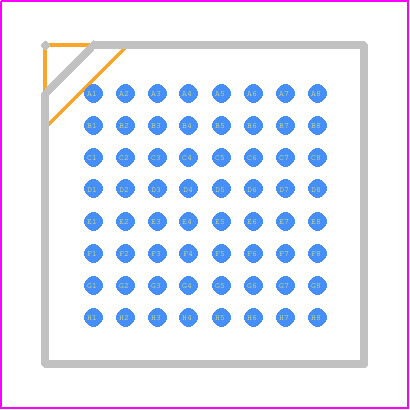 STR752FR2H6 - STMicroelectronics PCB footprint - BGA - BGA - WLCSP64 - 64-ball.