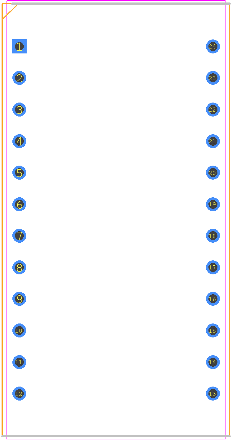 M48T02-200PC1 - STMicroelectronics PCB footprint - Ceramic Dual-In-Line Packages - Ceramic Dual-In-Line Packages - PCDIP24 – 24-pin plastic DIP