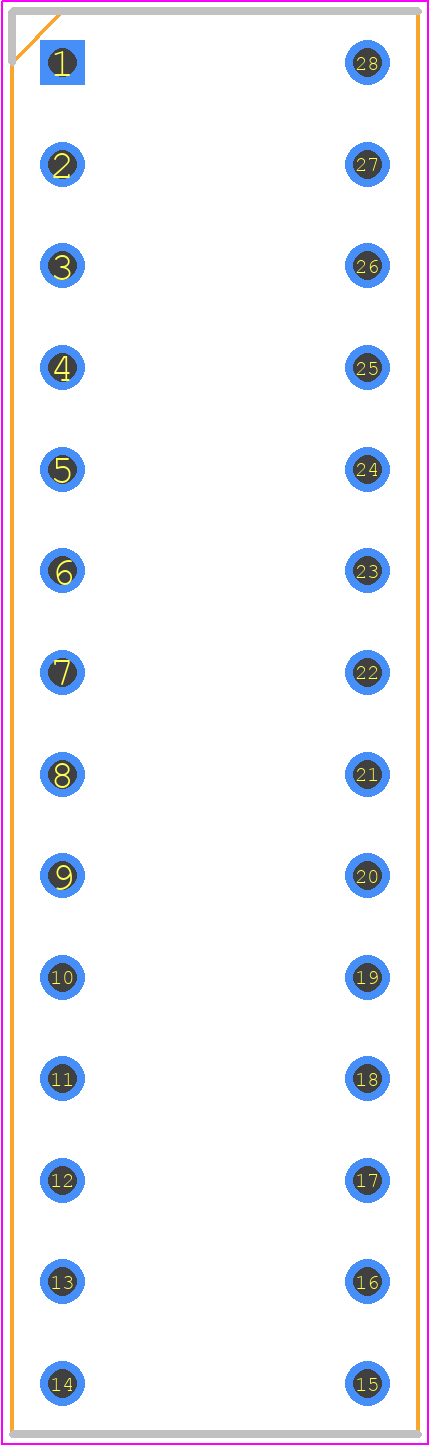 ICM-328-1-GT-HT - RS Pro PCB footprint - Dual-In-Line Sockets - Dual-In-Line Sockets - ICM-328-1-GT-HT