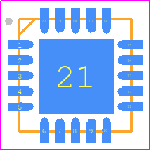 TS4657IQT - STMicroelectronics PCB footprint - Quad Flat No-Lead - Quad Flat No-Lead - QFN20