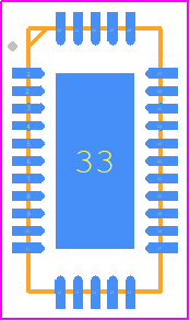 STMUX7000QTR - STMicroelectronics PCB footprint - Quad Flat No-Lead - Quad Flat No-Lead - QFN32L (3 x 6 x 0.8 mm) - pitch 0.4 mm
