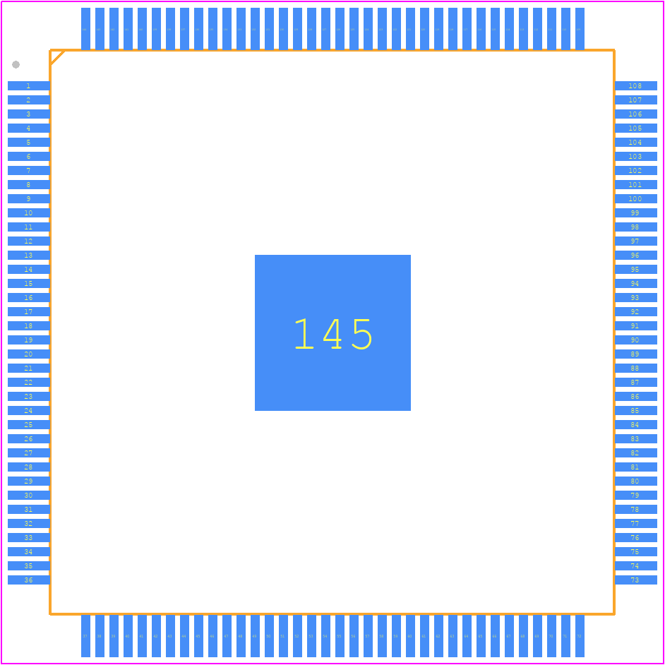 PIC32CZ2051CA70144-V/XFB - Microchip PCB footprint - Quad Flat Packages - Quad Flat Packages - 144-Lead Plastic Thin Quad Flat Pack (XFB) - 20x20x1.0 mm Body [TQFP] With 5.40 mm Exposed Pad