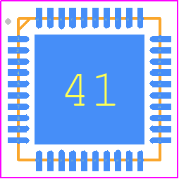 SLG47920V - Renesas Electronics PCB footprint - Quad Flat No-Lead - Quad Flat No-Lead - LQFN 40L (5.0 mm x 5.0 mm x 0.85 mm, 0.4P) WB....