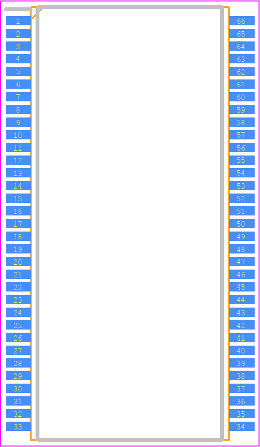 HY5DU121622CTP - Hynix PCB footprint - Small Outline Packages - Small Outline Packages - 400mil 66pin Thin Small Outline