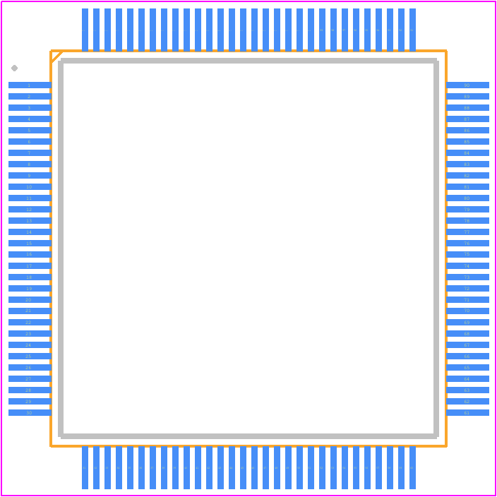 DF2360VTE34V - Renesas Electronics PCB footprint - Quad Flat Packages - Quad Flat Packages - PTQP0120LA-A