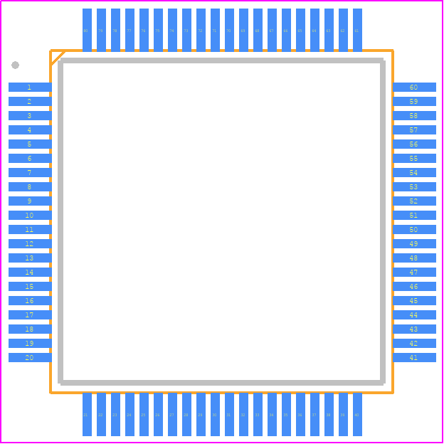 DF38076RW10V - Renesas Electronics PCB footprint - Quad Flat Packages - Quad Flat Packages - TFP-80C