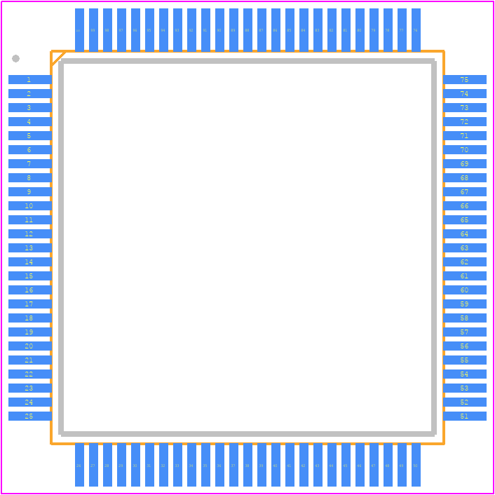 HD6413007F20-V - Renesas Electronics PCB footprint - Quad Flat Packages - Quad Flat Packages - FP-100B