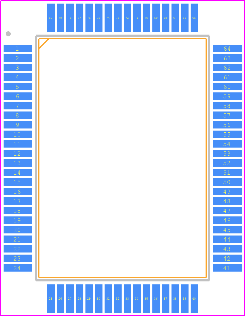 HD6473827RFV - Renesas Electronics PCB footprint - Quad Flat Packages - Quad Flat Packages - FP-80B