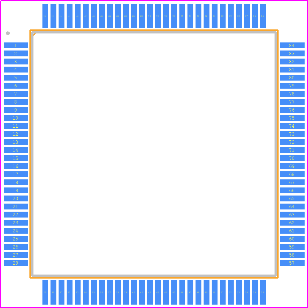 HD64F7044F28V - Renesas Electronics PCB footprint - Quad Flat Packages - Quad Flat Packages - FP-112_2021