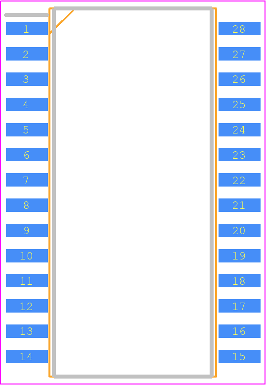 HN58C256AFP85E - Renesas Electronics PCB footprint - Small Outline Packages - Small Outline Packages - FP-28DV