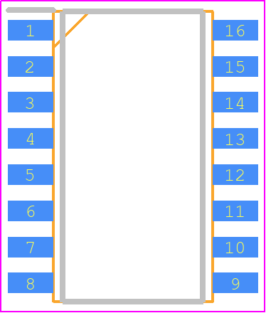 UPC494GS-A - Renesas Electronics PCB footprint - Small Outline Packages - Small Outline Packages - 16-PIN PLASTIC SOP (7.62 mm (300))