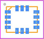 ICM-45686 - TDK PCB footprint - Quad Flat No-Lead - Quad Flat No-Lead - 14 Lead LGA (2.5x3x0.81) mm NiAu pad finish