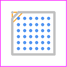 CLRC66303EV - NXP PCB footprint - BGA - BGA - VFBGA36, very thin fine-pitch ball grid array package, 36 terminals, 0.5 mm pitch, 3.5 mm x 3.5 mm x 0.8