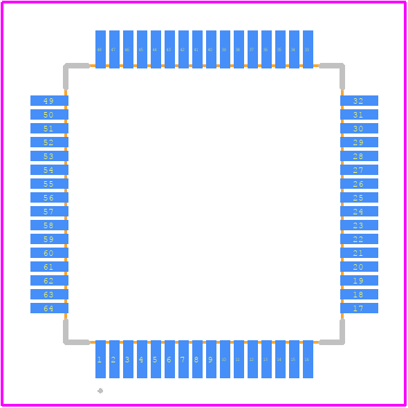 TMPM4K4FYBUG - Toshiba PCB footprint - Other - Other - P-LQFP64-1010-0.50-003