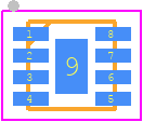 TL0374J - Tagore Technology PCB footprint - Small Outline No-lead - Small Outline No-lead - 8 Pin 2 × 2 × 0.75 mm DFN Package
