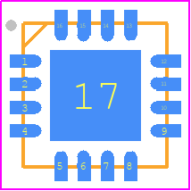 PHA2-13HLN+ - Mini-Circuits PCB footprint - Quad Flat No-Lead - Quad Flat No-Lead - DG1886