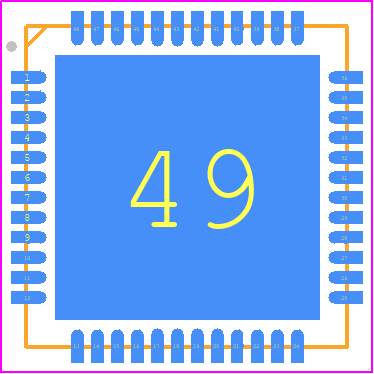 PD69104B1 - Microchip PCB footprint - Quad Flat No-Lead - Quad Flat No-Lead - PD69104B1