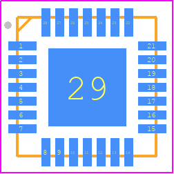 MAX20029CATIF/V+ - Analog Devices PCB footprint - Quad Flat No-Lead - Quad Flat No-Lead - T2855+ 5