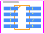 MAX44263AXA+ - Analog Devices PCB footprint - SOT23 (8-Pin) - SOT23 (8-Pin) - X8CN+1
