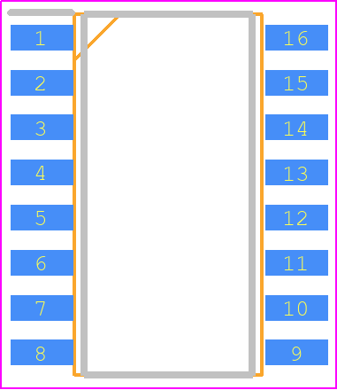 MB3775PF-G-BND - Ramxeed PCB footprint - Small Outline Packages - Small Outline Packages - 16-pin plastic SOP