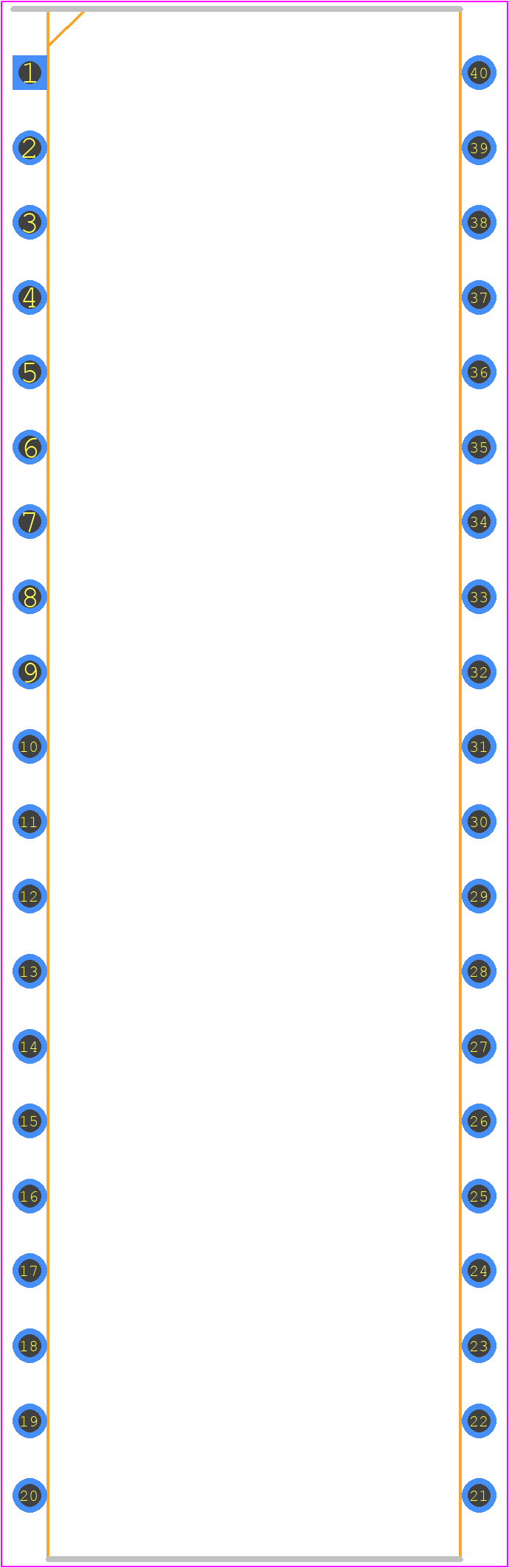 W77E58-40 - Winbond PCB footprint - Dual-In-Line Packages - Dual-In-Line Packages - dip-40