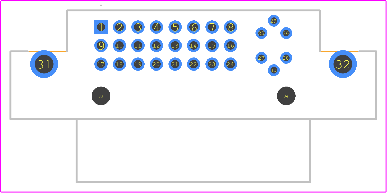 DVI-SL-24-2 - Adam Tech PCB footprint - Other - Other - DVI-SL-24-2-3
