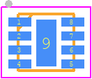 SE2574BL-R - Skyworks PCB footprint - Small Outline No-lead - Small Outline No-lead - 8 pin QFN....