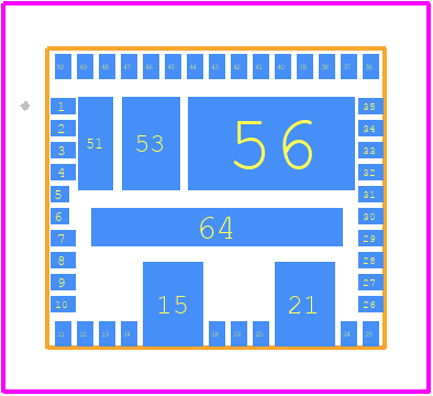 MCPF1525 - Microchip PCB footprint - Other - Other - 69-Lead Extra Thick Land Grid Arrray-SIP (8ZW) 7.65x6.8x4.02mm[B2LGA]