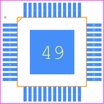 L9962-TR - STMicroelectronics PCB footprint - Quad Flat Packages - Quad Flat Packages - TQFP 7x7 48L-1