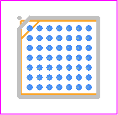 STM32F334C8Y6TR - STMicroelectronics PCB footprint - BGA - BGA - WLCSP - 49 ball, 3.89x3.74 mm, 0.5 mm pitch, wafer level chip scale, package outlineSS