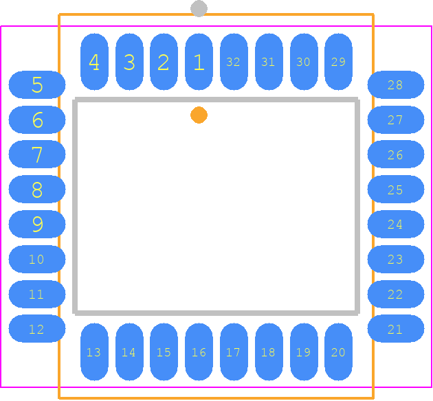 AT27C010-90JI - Microchip PCB footprint - Plastic Leaded Chip Carrier - Plastic Leaded Chip Carrier - AT27C010-90JI