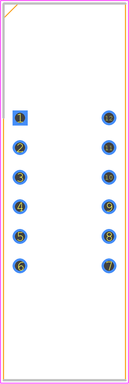 KW4-281ASB - Luckylight Electronics PCB footprint - Dual-In-Line Sockets - Dual-In-Line Sockets - 12-Pin DIP
