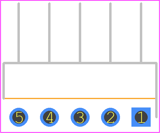 800-10-005-20-001101 - Preci-Dip PCB footprint - Header, Unshrouded - Right Angle PTH Pin - Header, Unshrouded - Right Angle PTH Pin - 800-10-005-20-001101