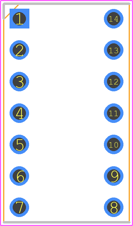 POS-314-S001-95 - E-TEC PCB footprint - Dual-In-Line Sockets - Dual-In-Line Sockets - 14-Pin DIP