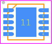 IQS624-300-DNR - Azoteq PCB footprint - Small Outline No-lead - Small Outline No-lead - DFN10 package