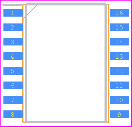 DCL540C01(T,E - Toshiba PCB footprint - Small Outline Packages - Small Outline Packages - 16pin SOIC Wide body