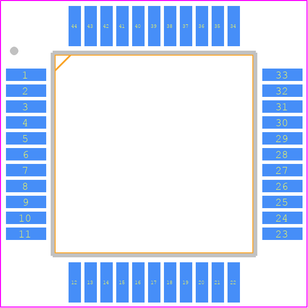 Z86E4016FEG - LITTELFUSE PCB footprint - Quad Flat Packages - Quad Flat Packages - 44-Pin QFP_2026-1.11
